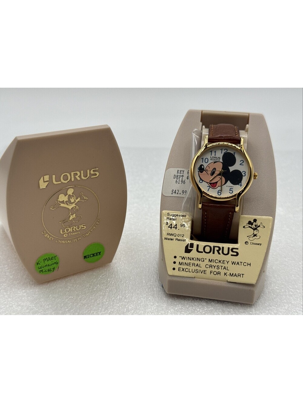Lorus Quartz Disney Winking Mickey Mouse Watch 1990 K-Mart Seiko New Vintage